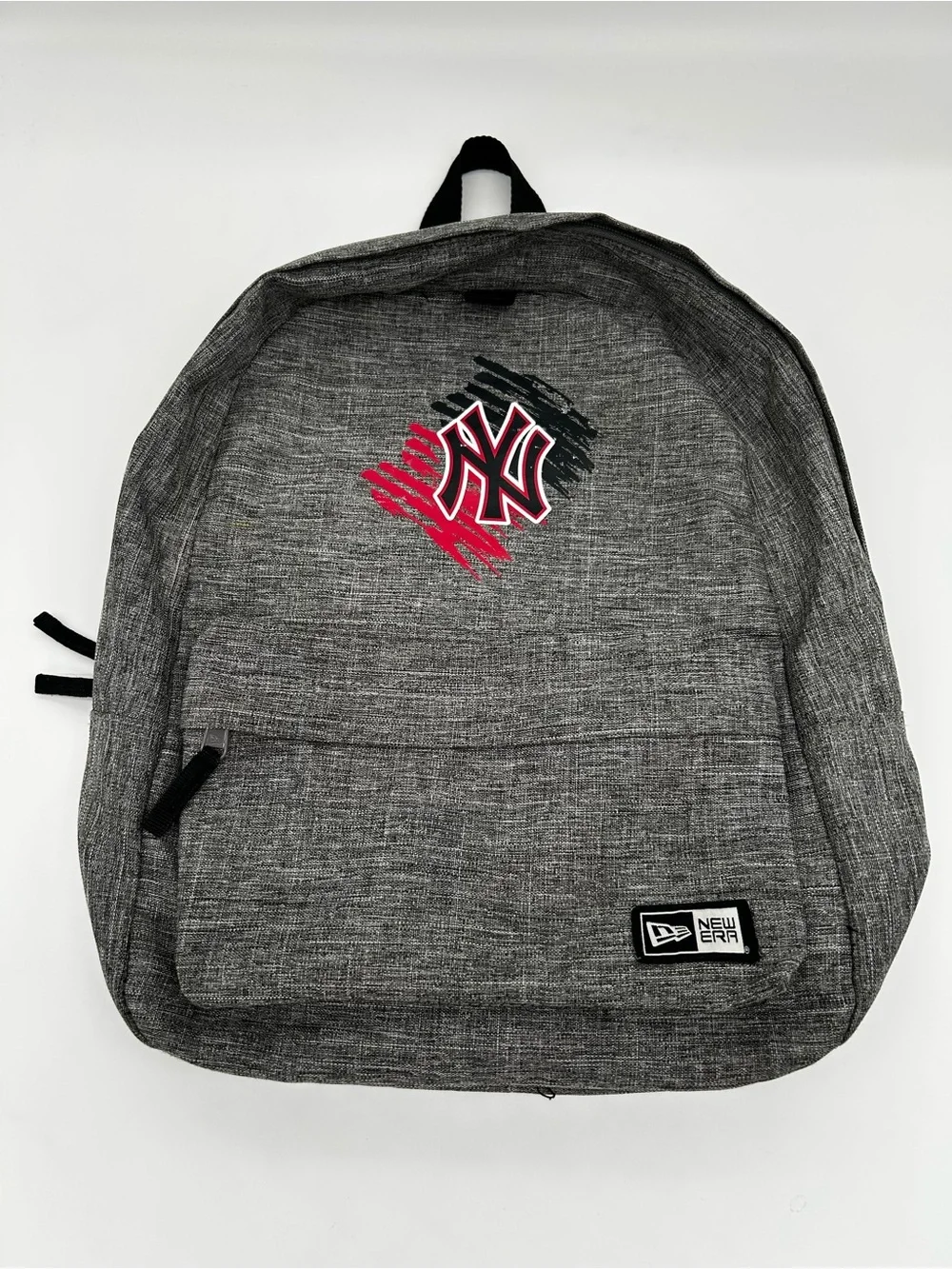 New Era Gray Backpack with Red & Black NY Logo